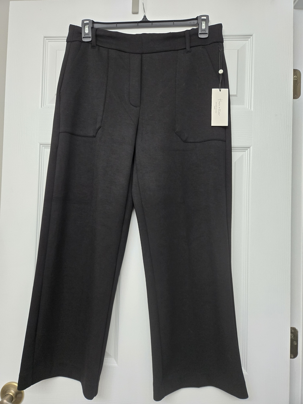 Wide Leg Pull-On Pocket Ankle Pants - Black NWT